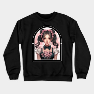 Dreamy female character pinky Crewneck Sweatshirt